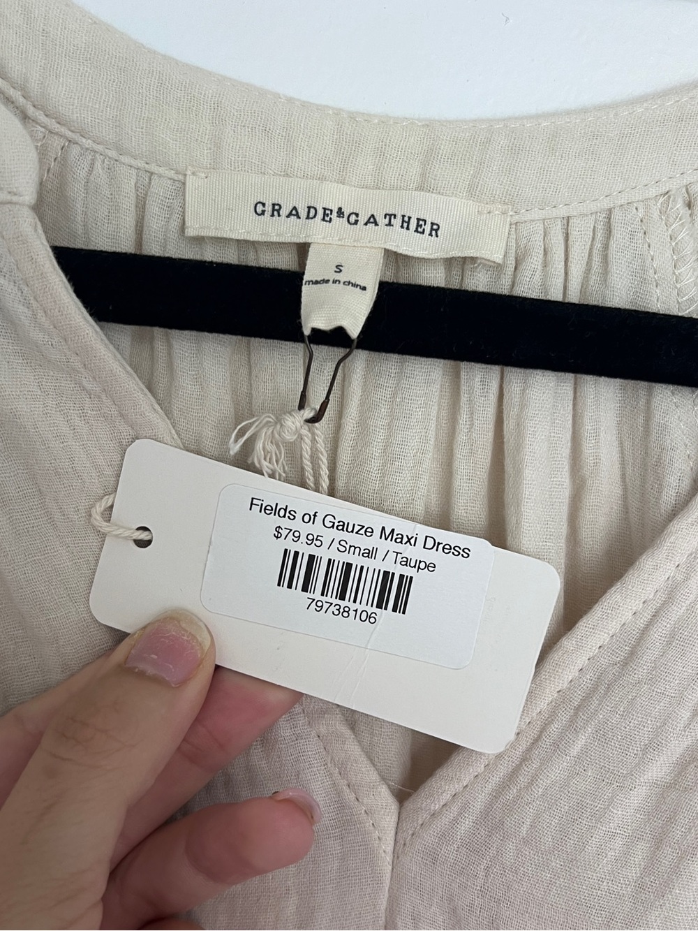 NWT Grade and Gather maxi dress beige flowy taupe - Picture 3 of 3